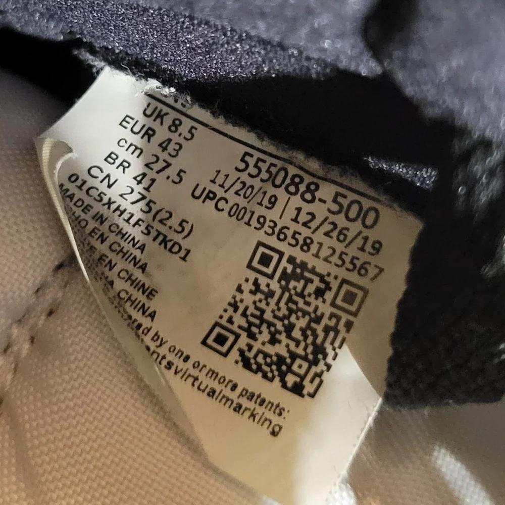 Nike Air Jordan 1 Retro High OG 'Court Purple' (2020) M9.5/W11 EUC W/OG BOX